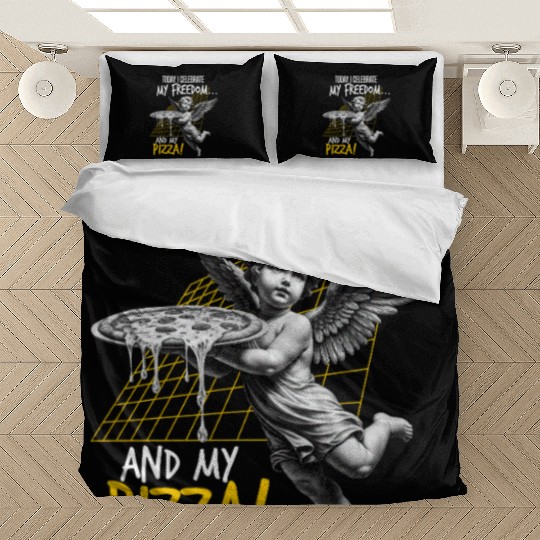 Cherub Angel Cupid Vintage I celebrate my freedom Bedding Sets