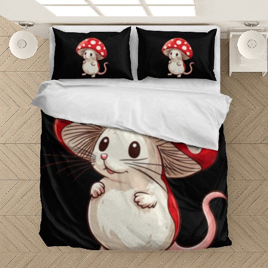 Mushroom Mouse Funny Animal And Mushroom Bedding Sets