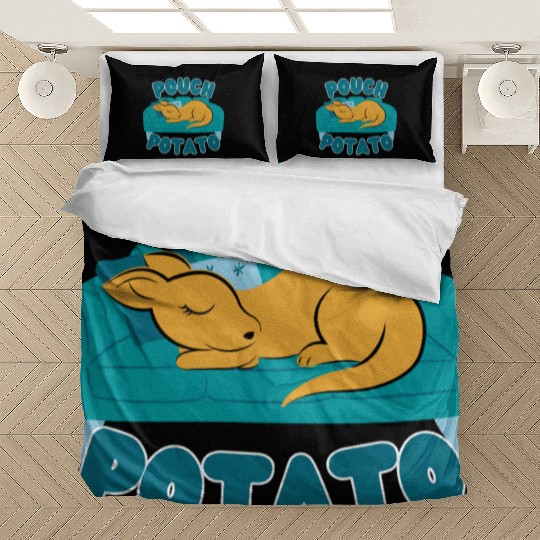 Pouch Potato Funny Cute Sleepy Kangaroo Bedding Sets