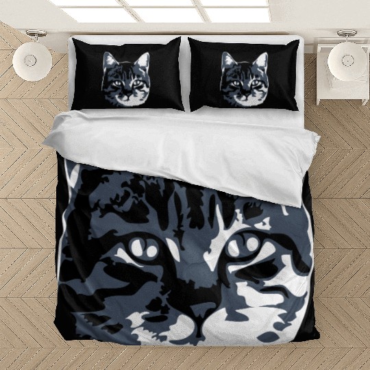Cat Lover Realistic Pet Face Cute Cool Kitten Head Bedding Sets