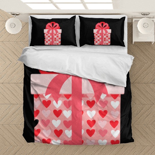 Hearts Gift Box Pattern Design Bedding Sets