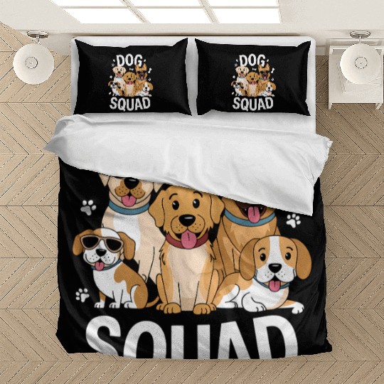 Cute Dog Squad Funny Puppy Pack Design Bedding Sets