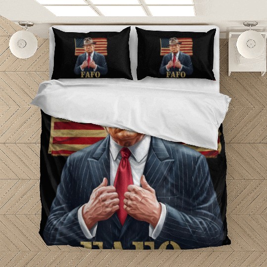 Trump FAFO F Around Find Out US Flag Vintage Bedding Sets