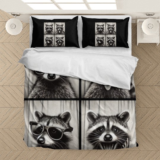 Photobooth Raccoon with Sunglasses Bedding Sets