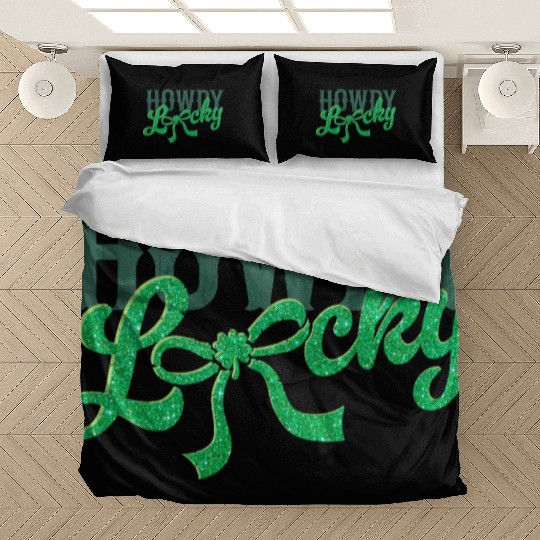 Howdy Lucky Western Cowgirl St Patricks Design Bedding Sets