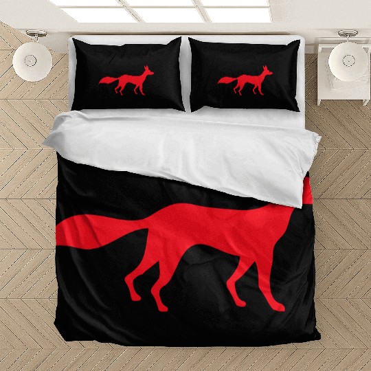 Red Fox Wild Animal Silhouette Outline Cool Logo Bedding Sets
