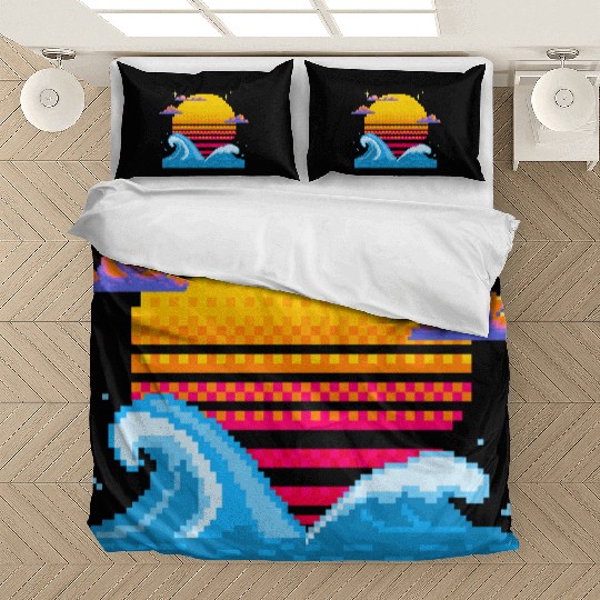Pixel Sunset Horizon Bedding Sets