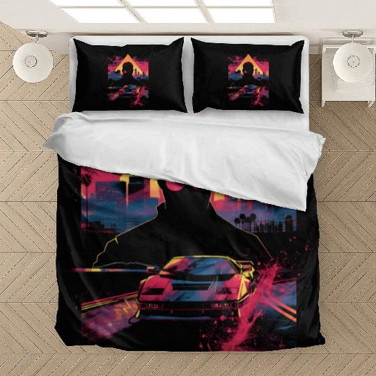 Vaporwave Man Retro Car City Synthwave 90s Bedding Sets