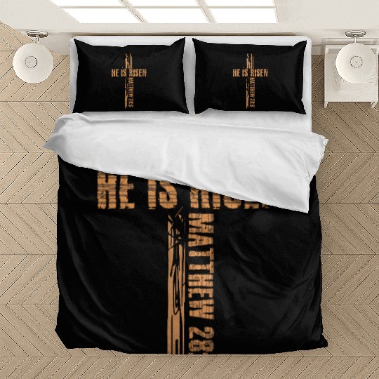 Jesus Cross He Is Risen Happy Easter Bedding Sets