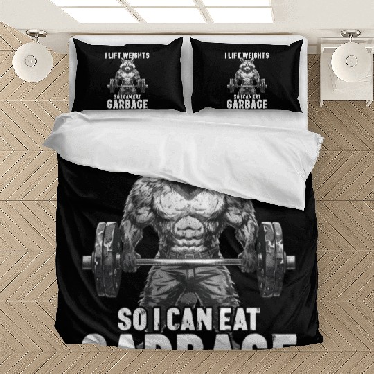 Workout Raccoon Weightlifting Gym Gift Bedding Sets