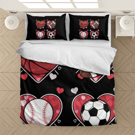 Heart Football Basketball Baseball Soccer Bedding Sets