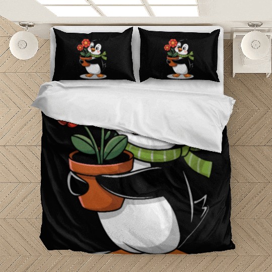 Cute Penguin Gardener Garden Joyful Design Bedding Sets