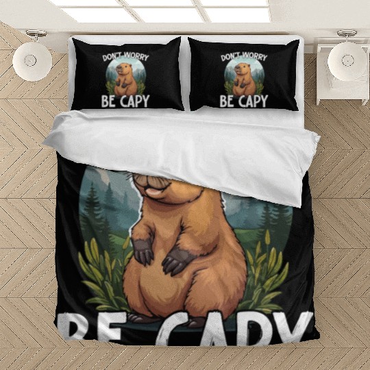 Don’t Worry Be Capy Funny Capybara Lover Bedding Sets