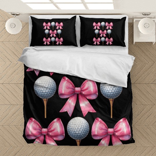 Coquette Bow Golf Ball Mothers Day Golfing Pink Bedding Sets