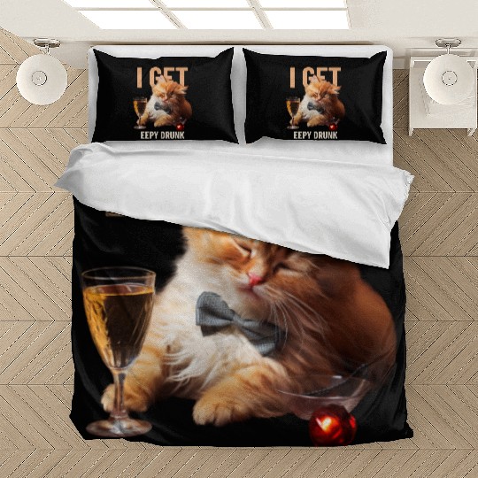 I Get Eepy Drunk! Funny Cat Bedding Sets