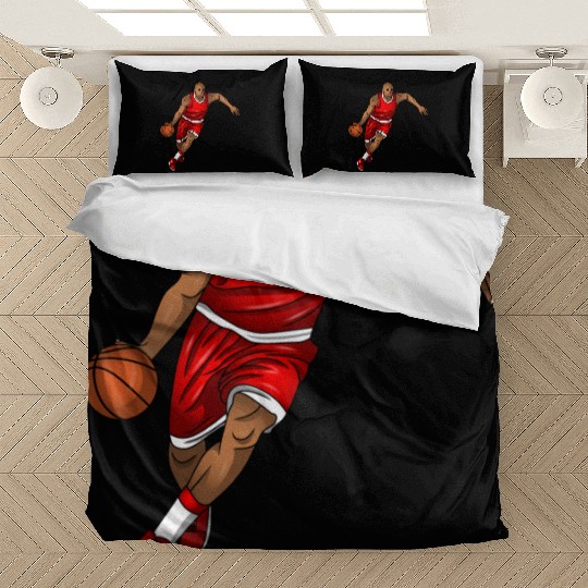 basketball player is running with the ball Bedding Sets
