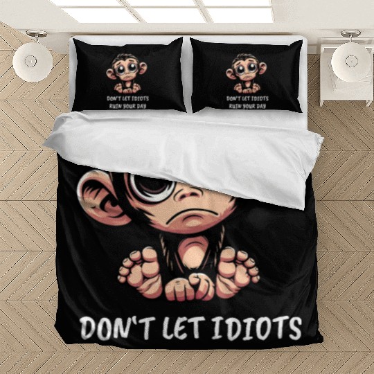 Sad monkey emotional loyal chimpanzee Bedding Sets