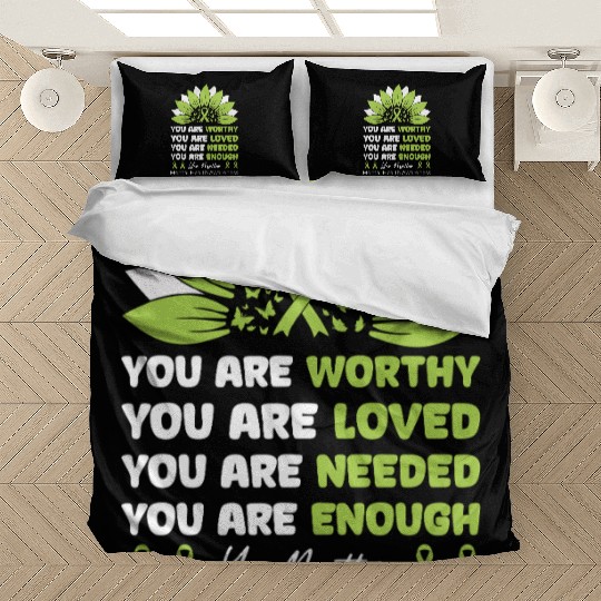 Mental Health Awareness Elephant Green Ribbon Bedding Sets