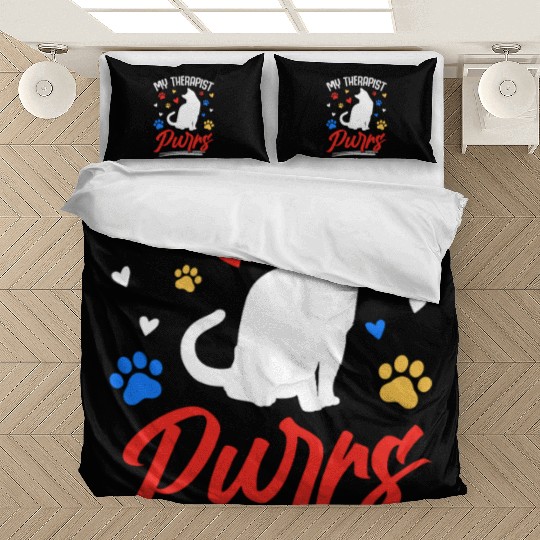 My Therapist Purrs Cat Lover Bedding Sets