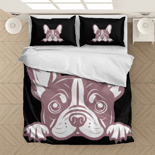 French Bulldog Frenchie Sweet Face Pink Bedding Sets