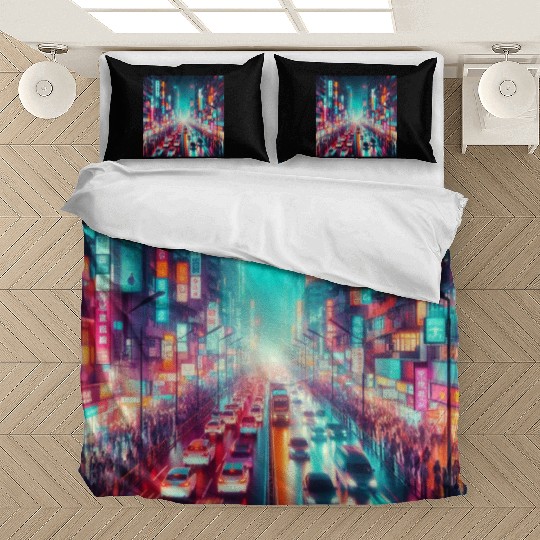 Neon Night Street Bedding Sets