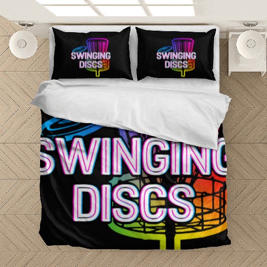 Swinging Discs in Baskets Sports Disc Golf Games Bedding Sets
