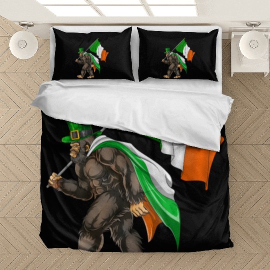 St. Patrick's Day Bigfoot Ireland Flag Bedding Sets
