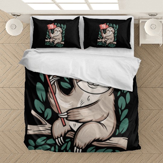 Charming Virgo Zodiac Sloth Embracing the Stars Bedding Sets