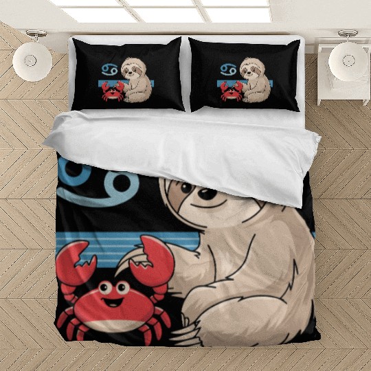 Cancer Zodiac Sloth with Adorable Crab Bedding Sets