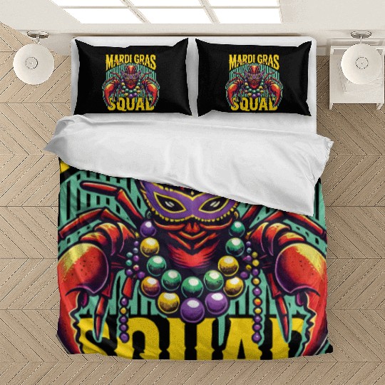 Mardi Gras Crayfish Squad Celebration Bedding Sets