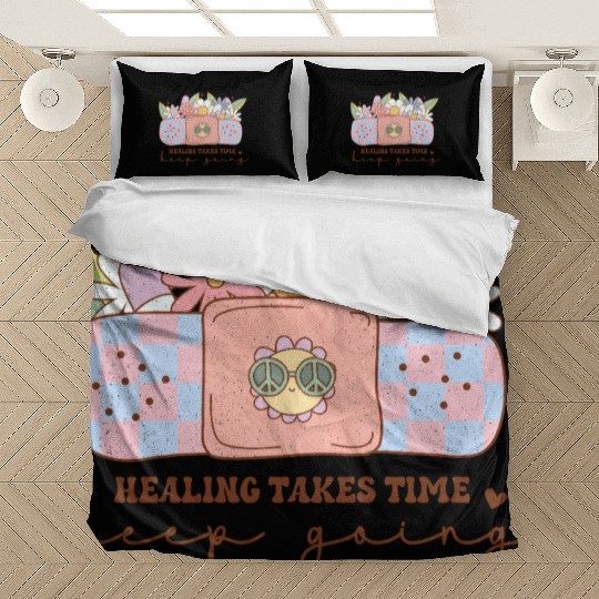 Healing Takes Time - Inspiring Mental Health Quote Bedding Sets