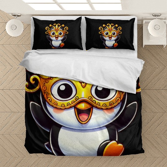 Mardi Gras Penguin Mask Carnival Costume Bedding Sets