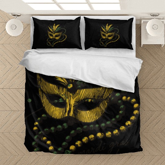 Mardi Gras Squad Mask Beads Festive Spirit Bedding Sets
