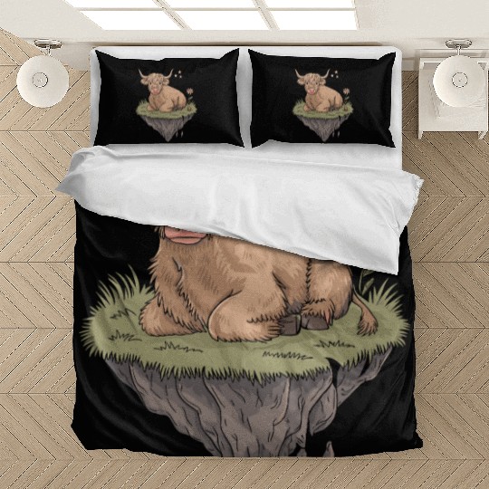 Whimsical Escapism: Highland Cow Dreamworld Bedding Sets