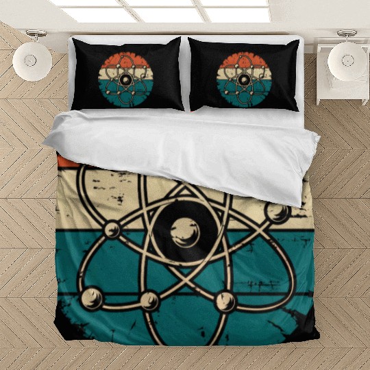 Retro Atom Art Biology Physics Chemistry Science Bedding Sets