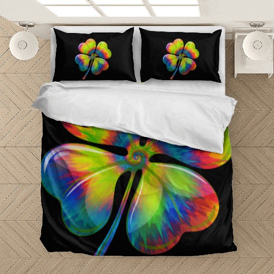 Tie Dye Shamrock Lucky Four Leaf Clover St Patrick Bedding Sets