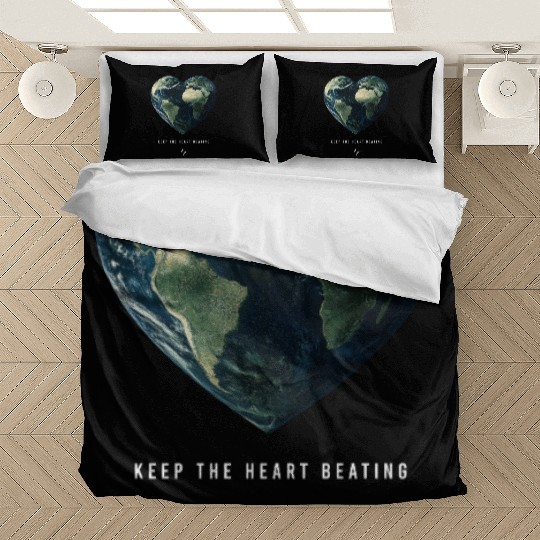 Keep the Heart Beating Earth Day Heart Environment Bedding Sets