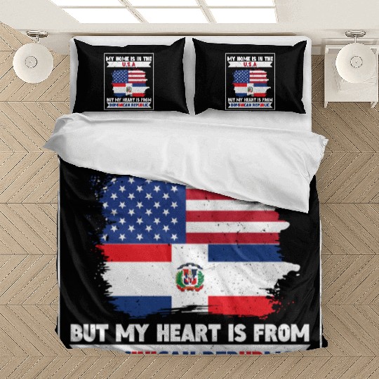 My Home The USA Heart From Dominican Republic US Bedding Sets
