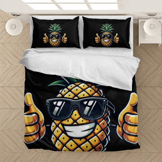 Fruity Pineapple Cool Sunglasses Tropical Fruit Bedding Sets