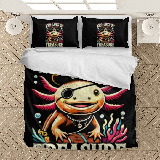 Treasure Hunting Adventure Pirate Axolotl Bedding Sets