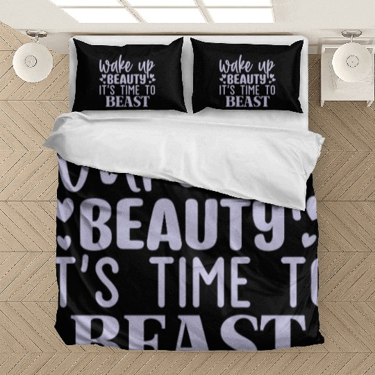 Wake Up Beauty Its Time To Beast Motivational Gym Bedding Sets
