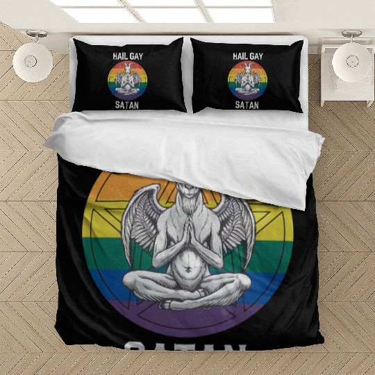 Hail Gay Satan Funny Goth Gothic Goat LGBTQ Bedding Sets
