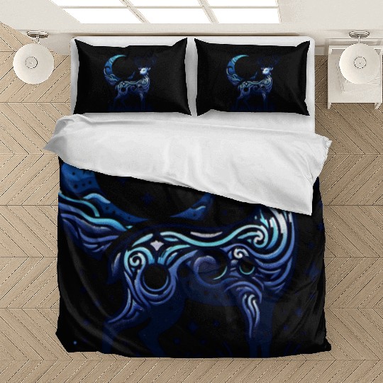 Celestial Deer Under Starry Night Moon Bedding Sets
