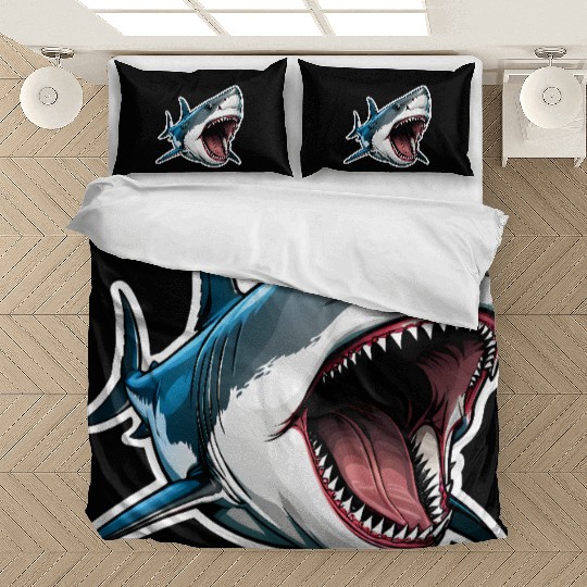 Big White Shark Attack Bedding Sets