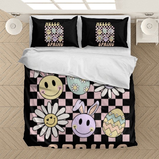 Hello Spring Cute Easter Bunny Design Bedding Sets