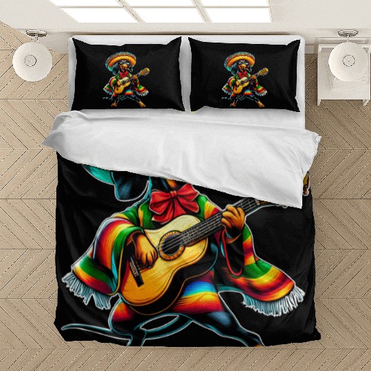 Cinco de Mayo Dachshund Mariachi Guitar Bedding Sets