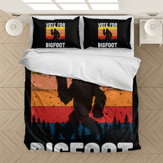 Vote For Bigfoot Funny Retro Graphic Novelty Bedding Sets