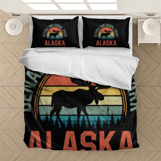 Denali National Park Alaska Moose Hiking Nature Bedding Sets