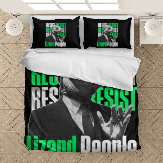 Resist Reptilians Lizard People Bedding Sets