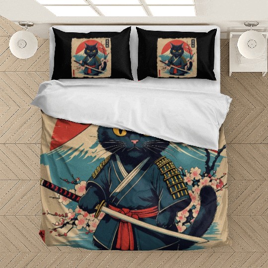 samurai cat Bedding Sets